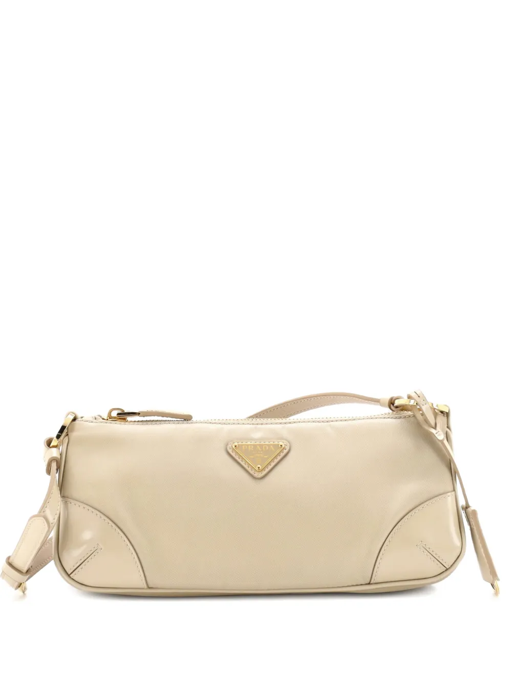 Prada Pre-Owned Borsa a spalla Re-Edition in pelle e Re-Nylon 2002 - Toni neutri