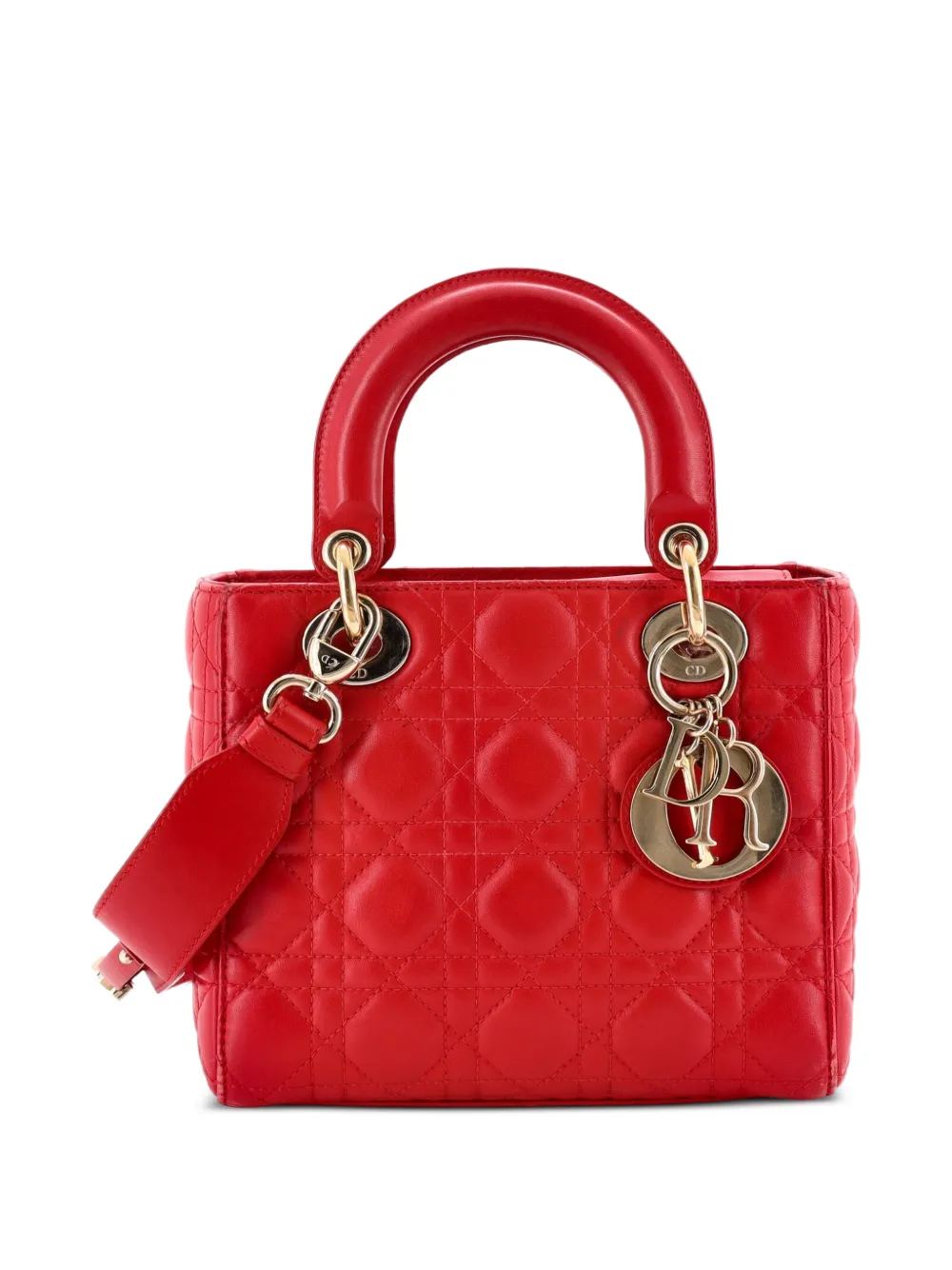 Christian Dior Pre-Owned My ABCDior Lady Dior Bag Cannage Quilt Lambskin crossbody bag - Red