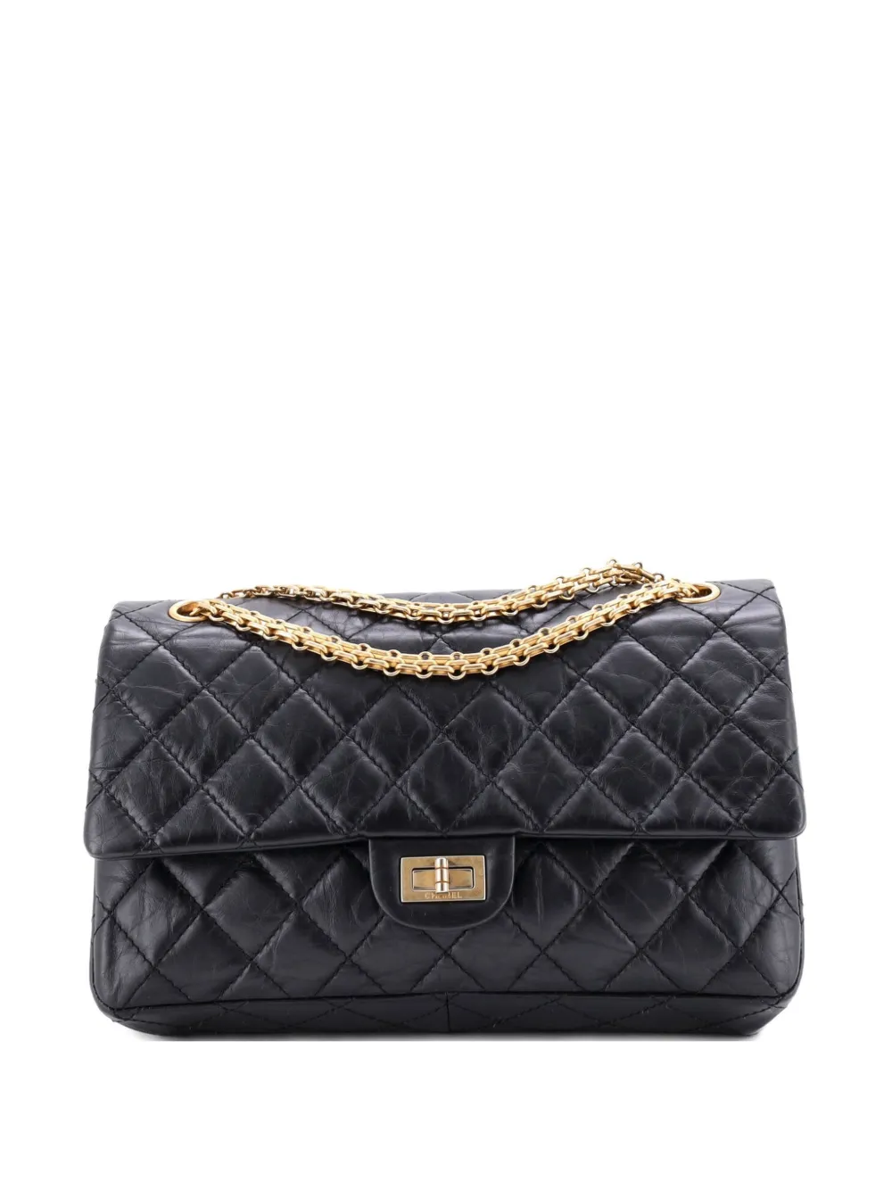 CHANEL Pre-Owned Borsa a spalla 226 Reissue 2.55 in pelle di vitello trapuntata con battente - Nero