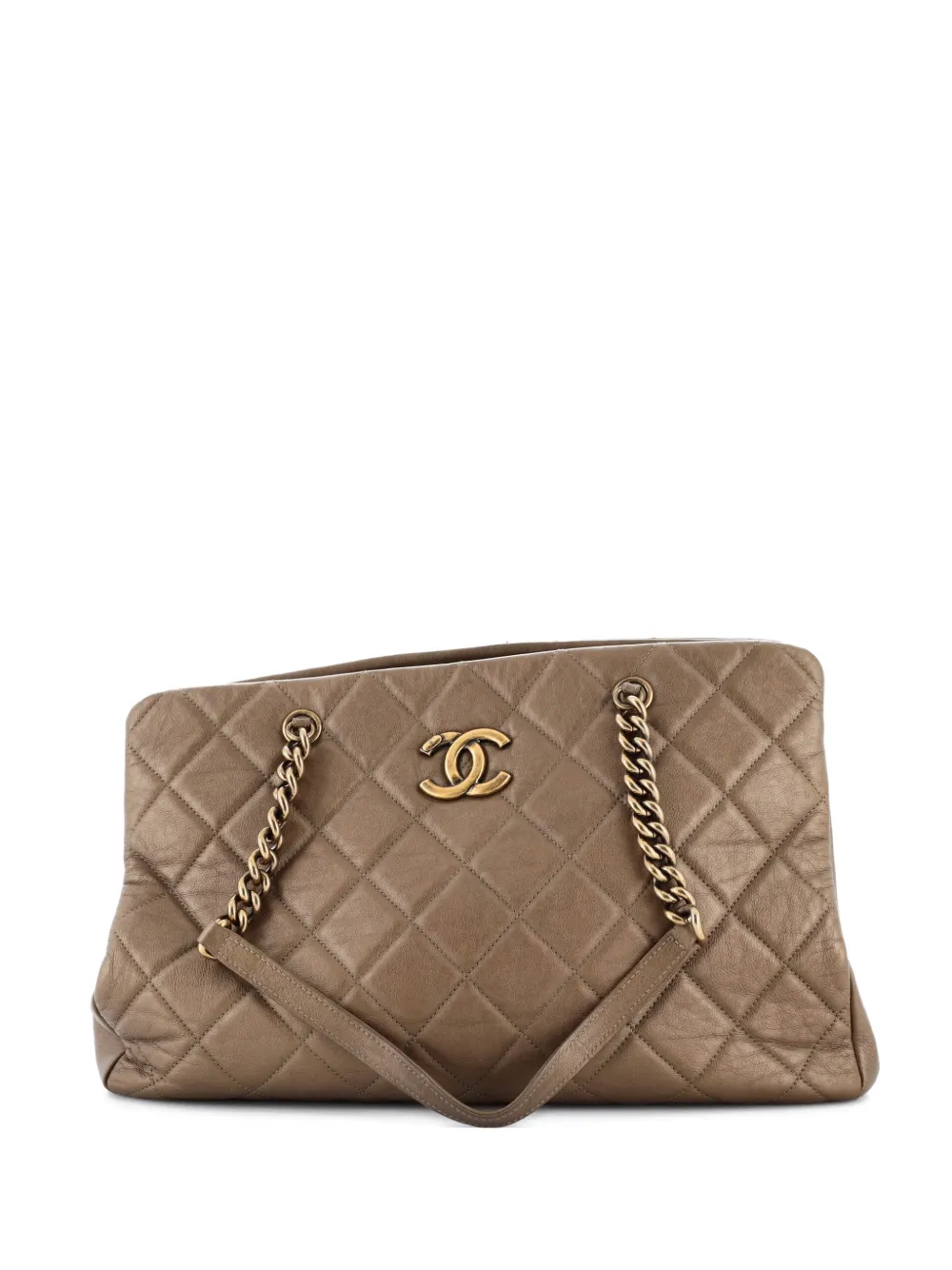 CHANEL Pre-Owned CC Crown Quilted Leather Medium tote bag - Oro