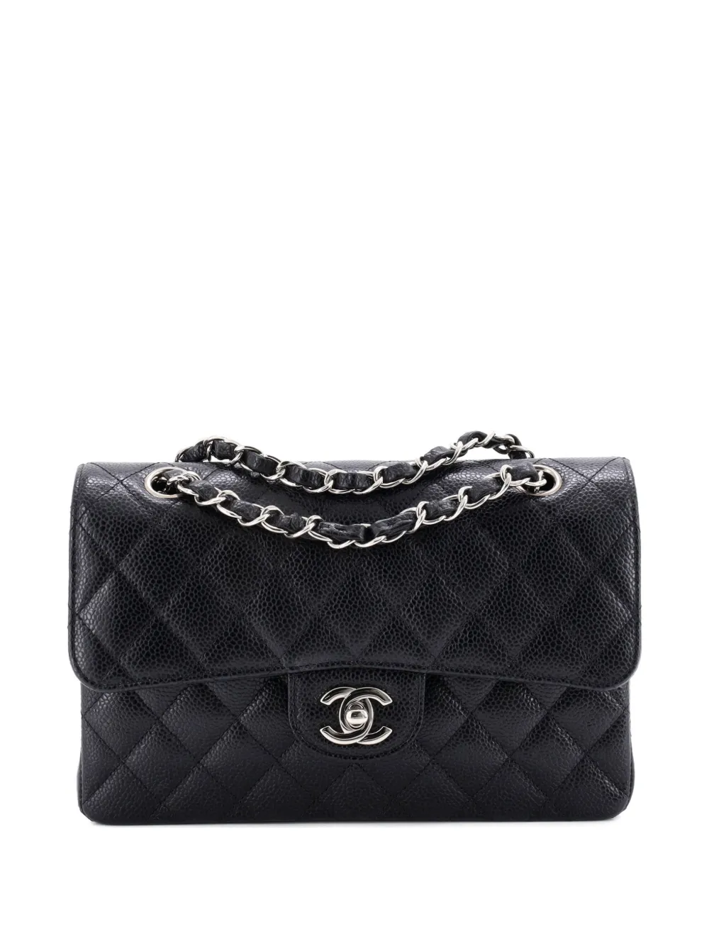 CHANEL Pre-Owned Classic Double Flap Bag Quilted Caviar Small shoulder bag - Nero
