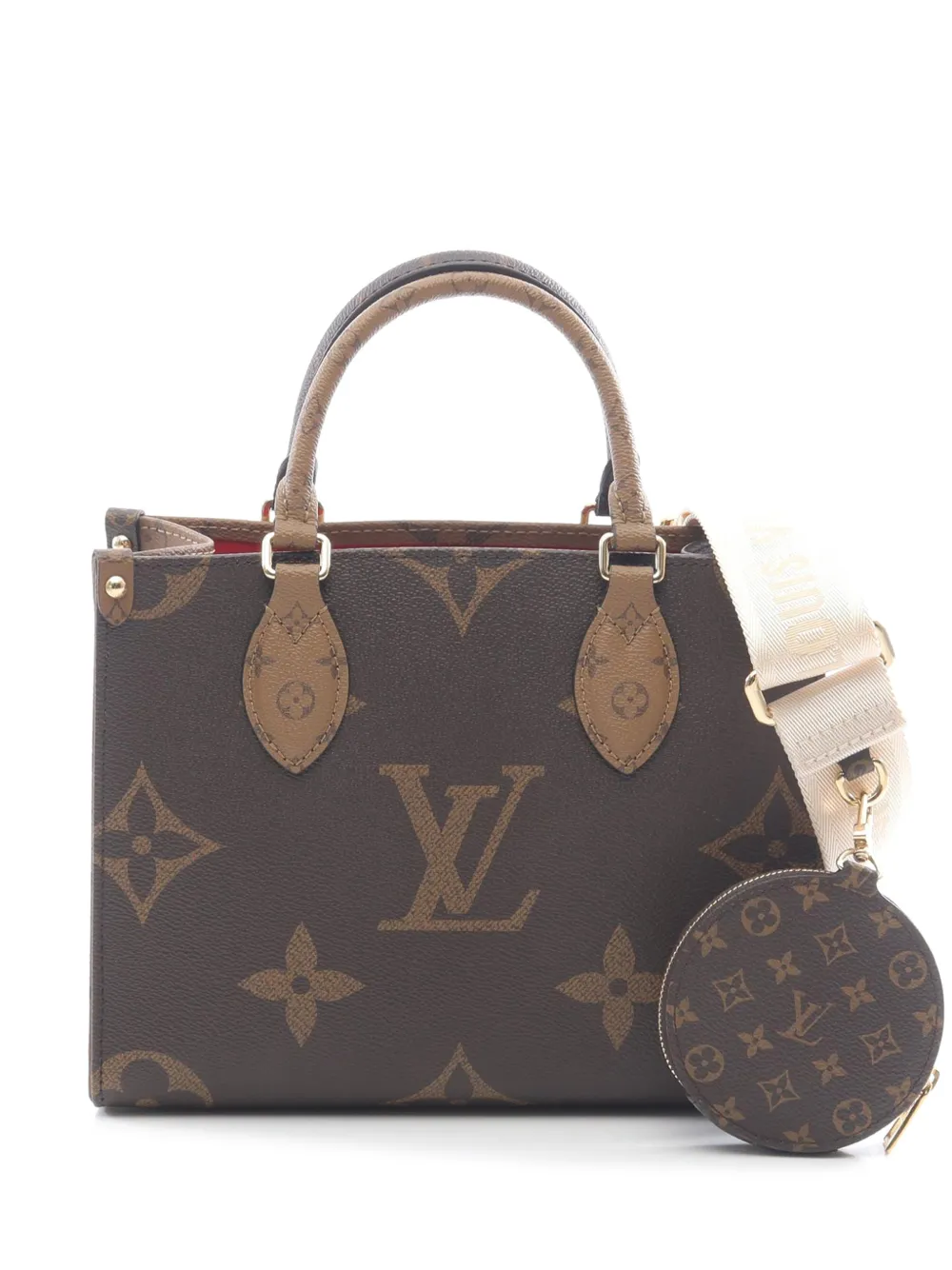 Louis Vuitton Pre-Owned 2021-2025 Monogram Reverse Giant OnTheGo PM satchel - Marrone