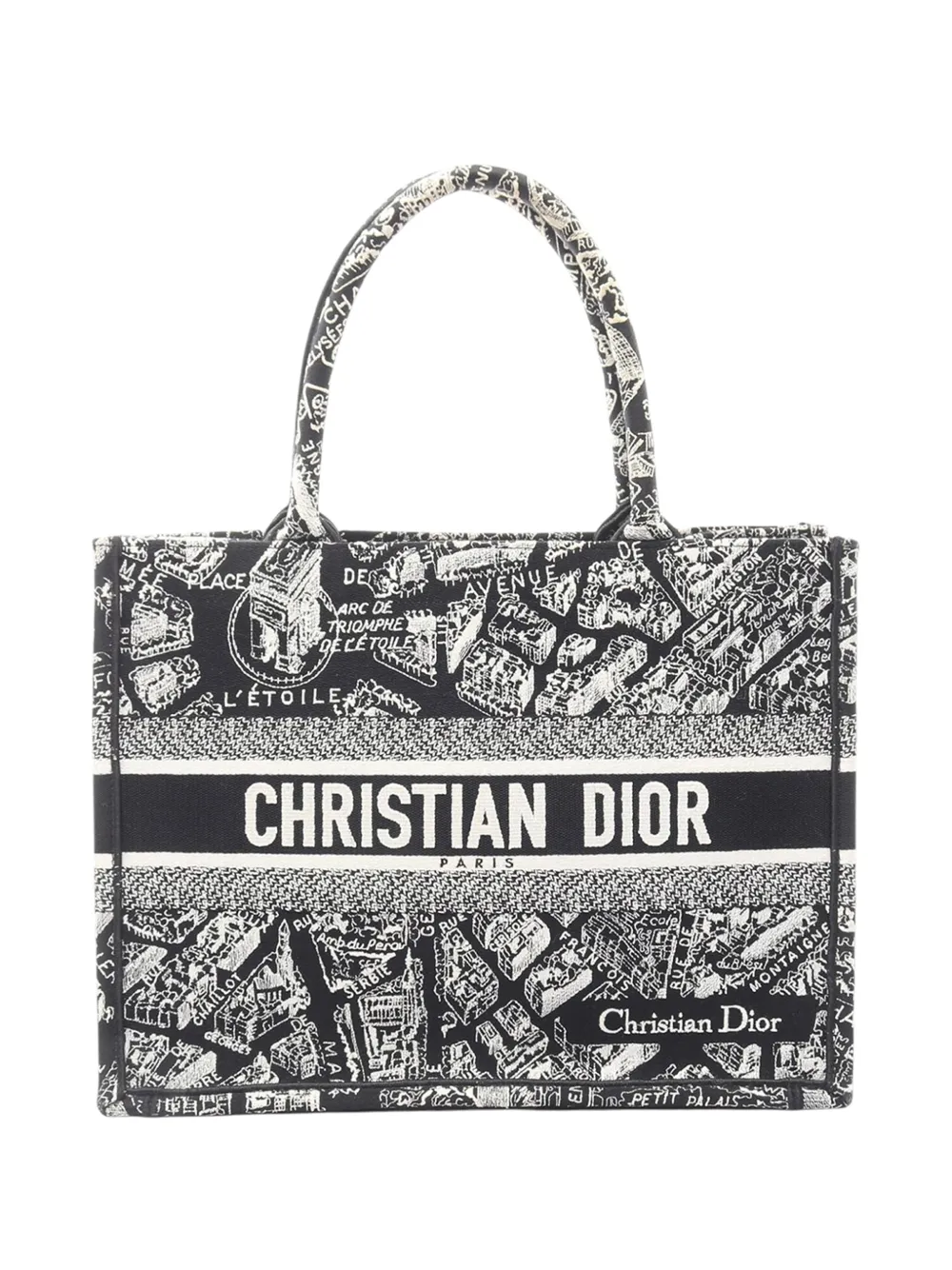 Christian Dior Pre-Owned 2023 Medium Canvas Embroidered Plan De Paris Book tote bag - Schwarz
