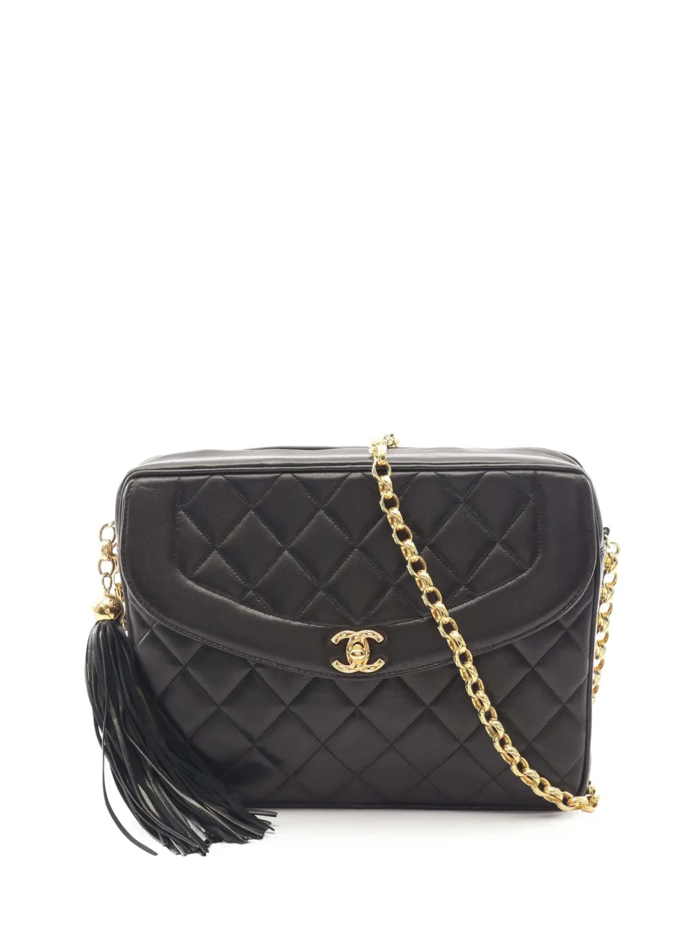 CHANEL Pre-Owned 1991-1994 CC Quilted Lambskin Tassel Flap Camera Bag crossbody bag - Nero