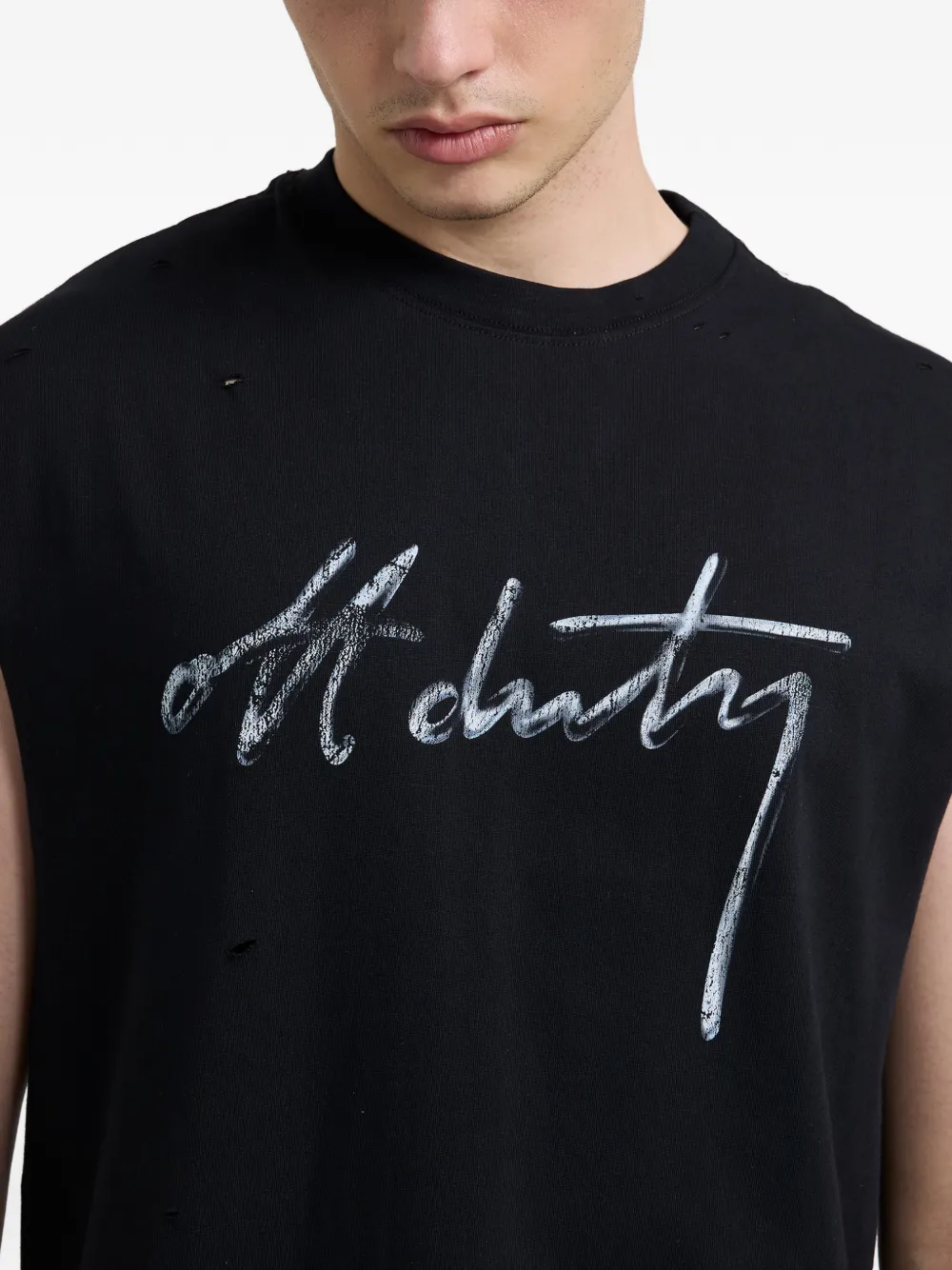 Off Duty Destroyed Muscle tanktop Zwart