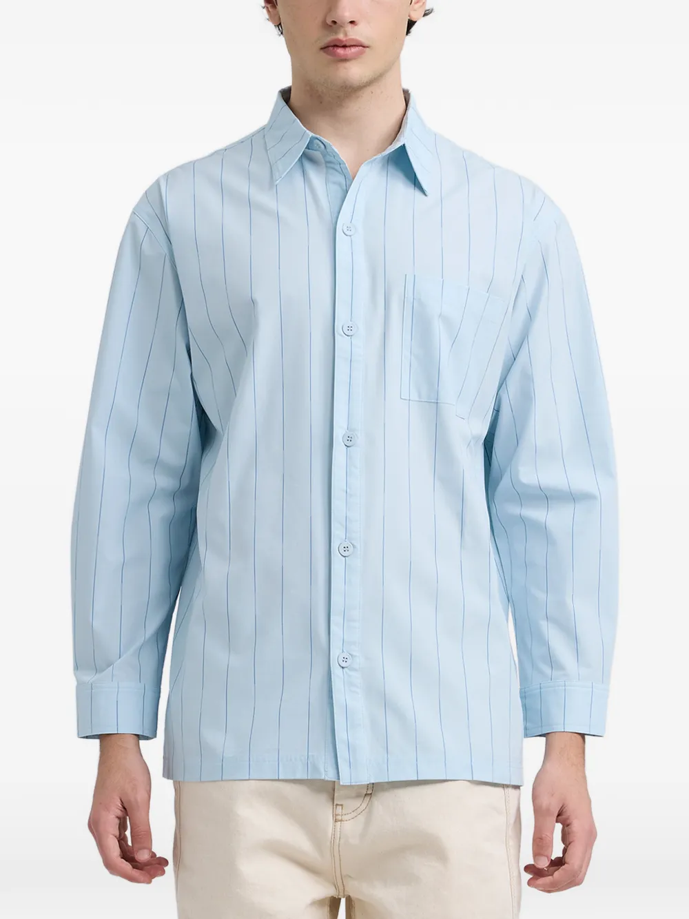 Off Duty Reggie striped pocket shirt | Blue | Image 1