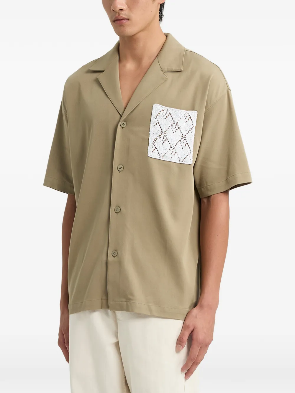 Off Duty Tone overhemd met zak Beige