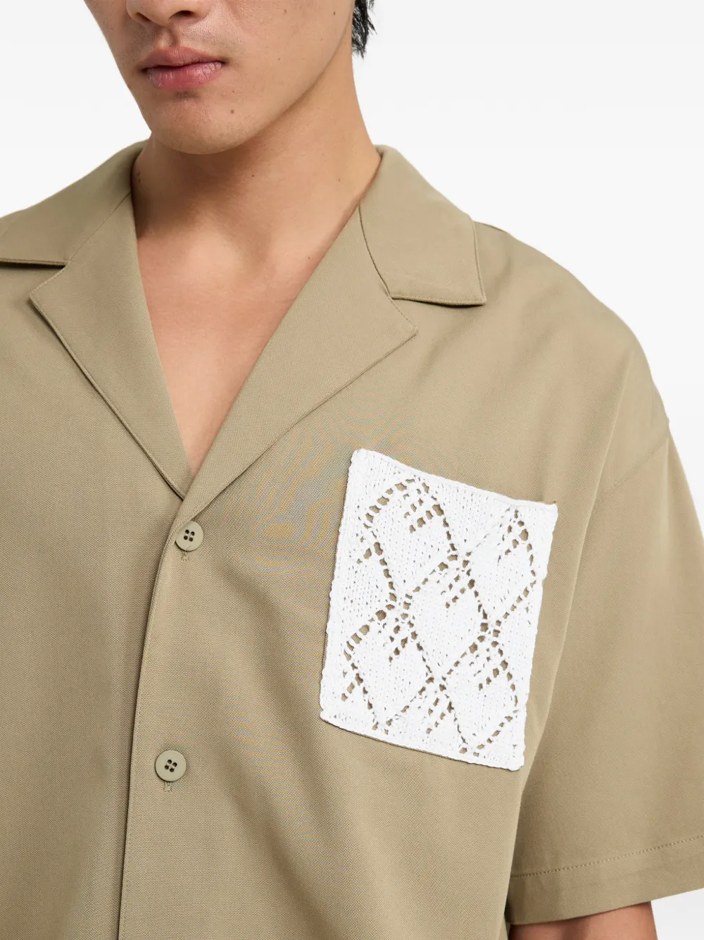 Off Duty Tone overhemd met zak Beige