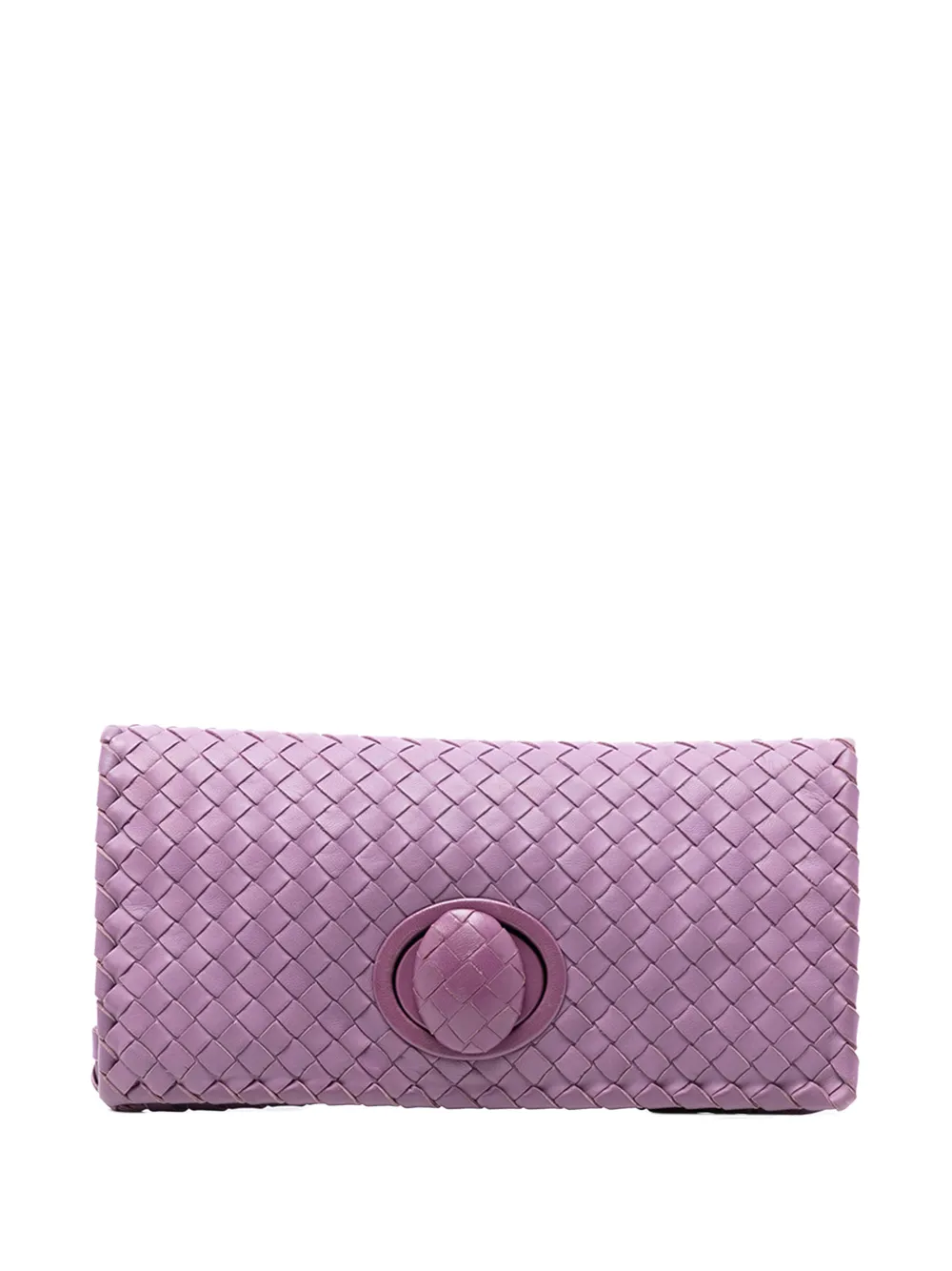 Bottega Veneta Pre-Owned 2012-2025 Nappa Intrecciato Turn Lock clutch bag - Viola