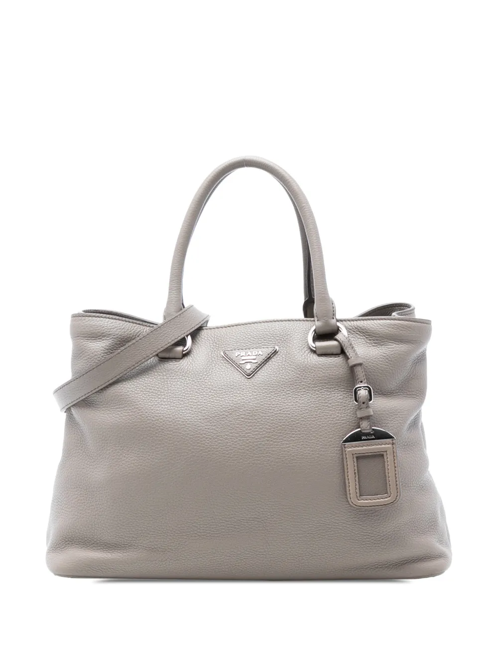 Prada Pre-Owned 2000-2025 Vitello Daino Open Convertible Tote satchel - Grigio