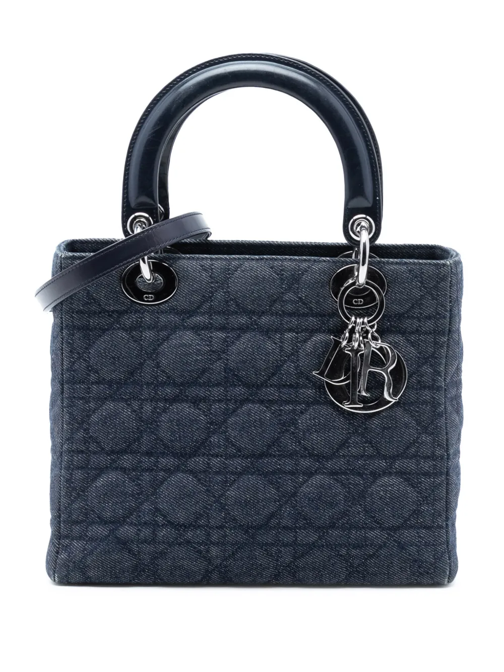 Christian Dior Pre-Owned 2000 Medium Denim Cannage Lady Dior satchel - Blu