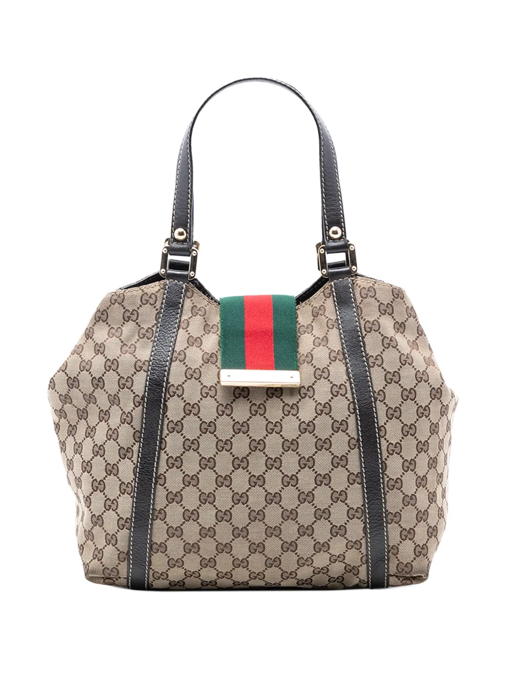 Gucci Pre-Owned 2016-2025 GG Canvas Web New Ladies tote bag - Marrone
