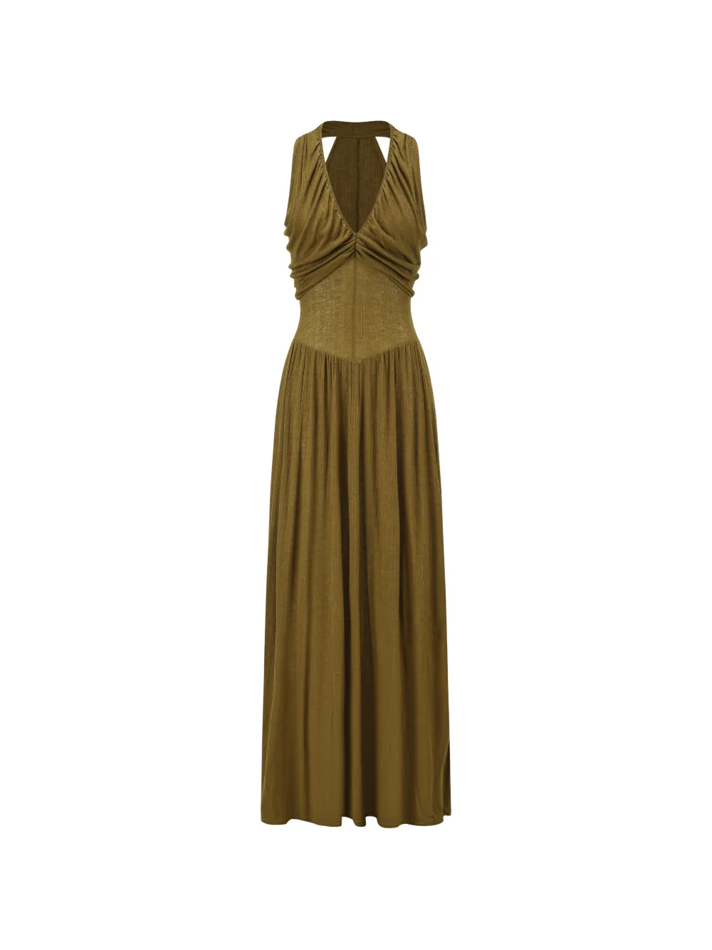 Oude Waag V-neck Maxi Dress In Green