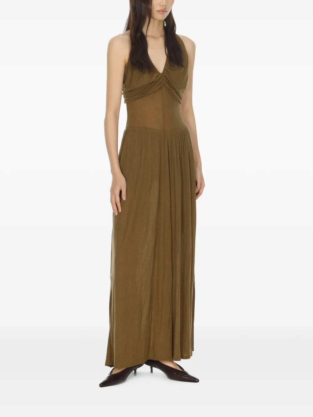  Oude Waag V-neck Maxi Dress - Green 