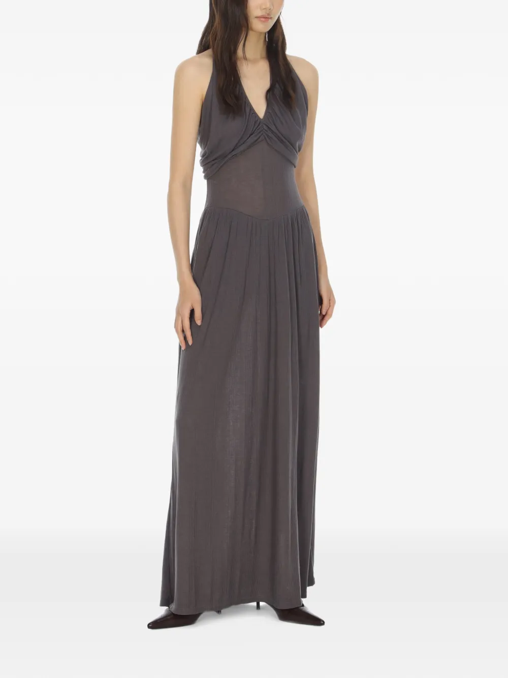  Oude Waag V-neck Maxi Dress - Grey 