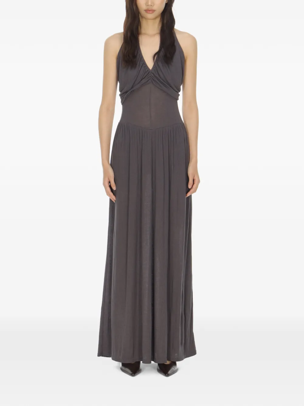  Oude Waag V-neck Maxi Dress - Grey 