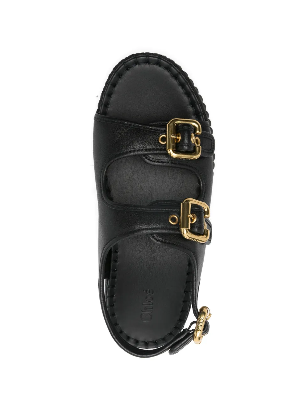 Chloé Nama sandalen met gesp en plateauzool Zwart