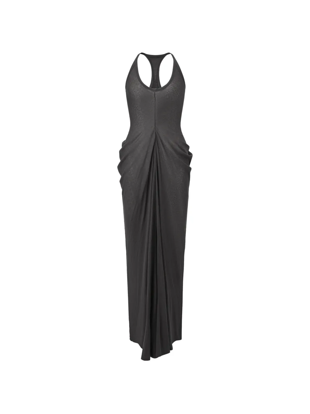 Oude Waag V-neck Draped Vest Maxi Dress In Gray