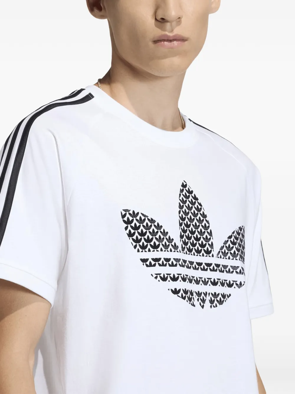 adidas Katoenen T-shirt met drie strepen en logo Wit