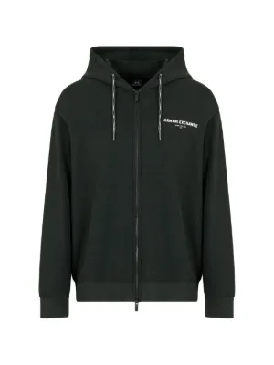 Armani Exchange ブラック ジップアップパーカー Armani Exchange zip-up Hoodie | Black | FARFETCH