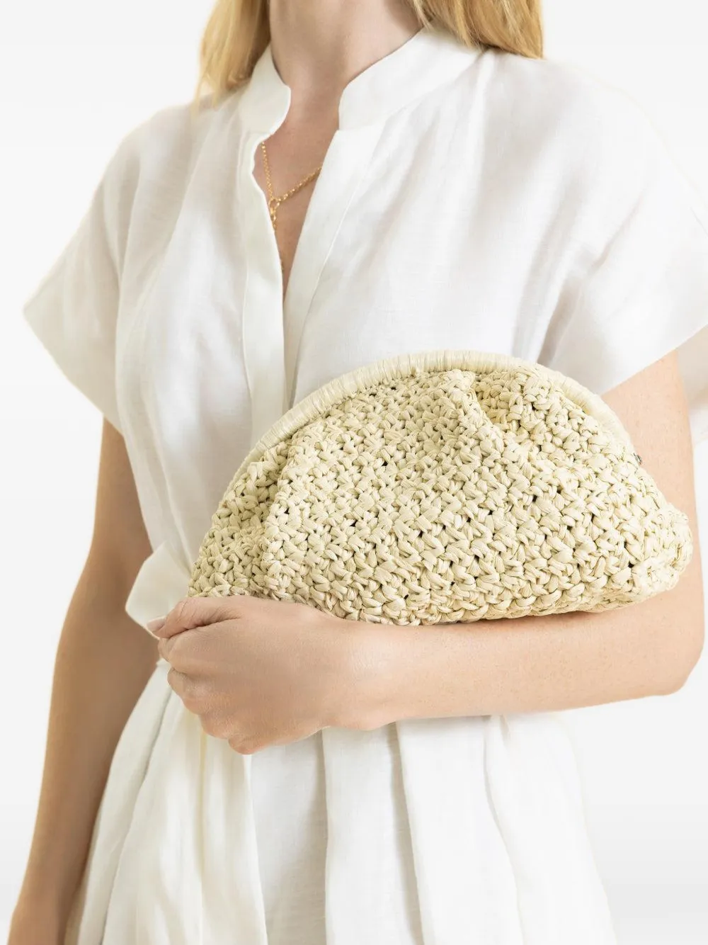  Eleventy Raffia Clutch - Neutrals 
