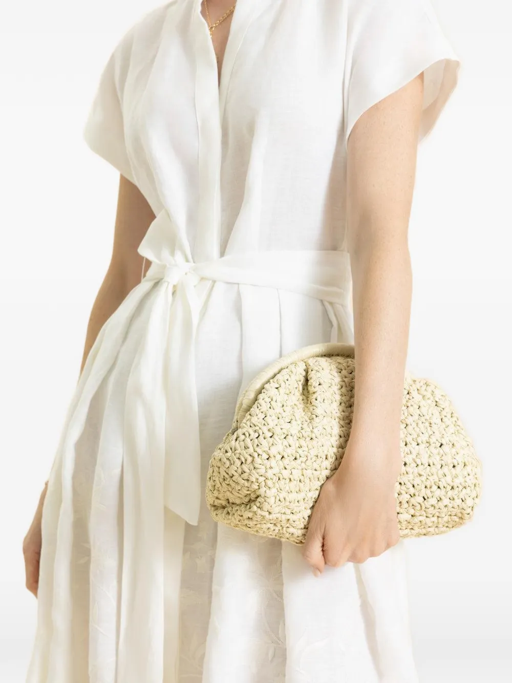 Eleventy raffia clutch - Toni neutri