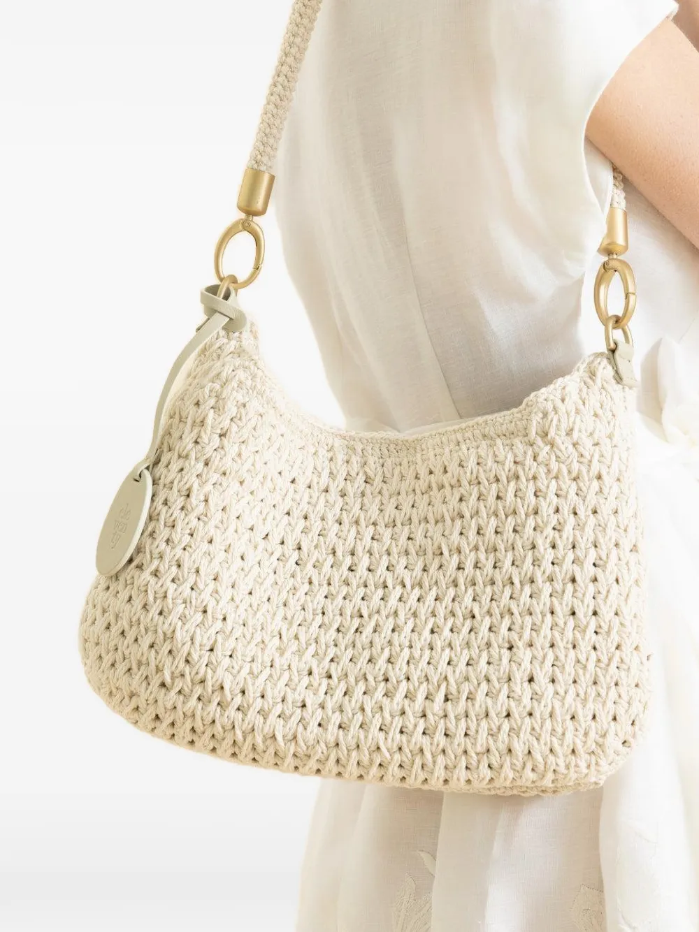  Eleventy Crochet Shoulder Bag - Neutrals 