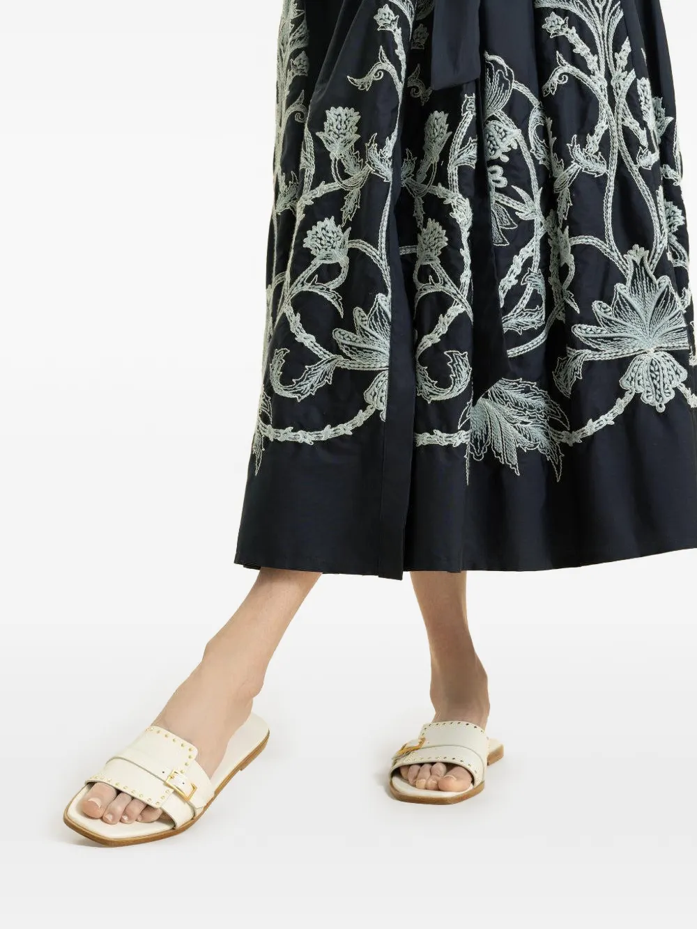 Eleventy buckle slide sandals - Bianco