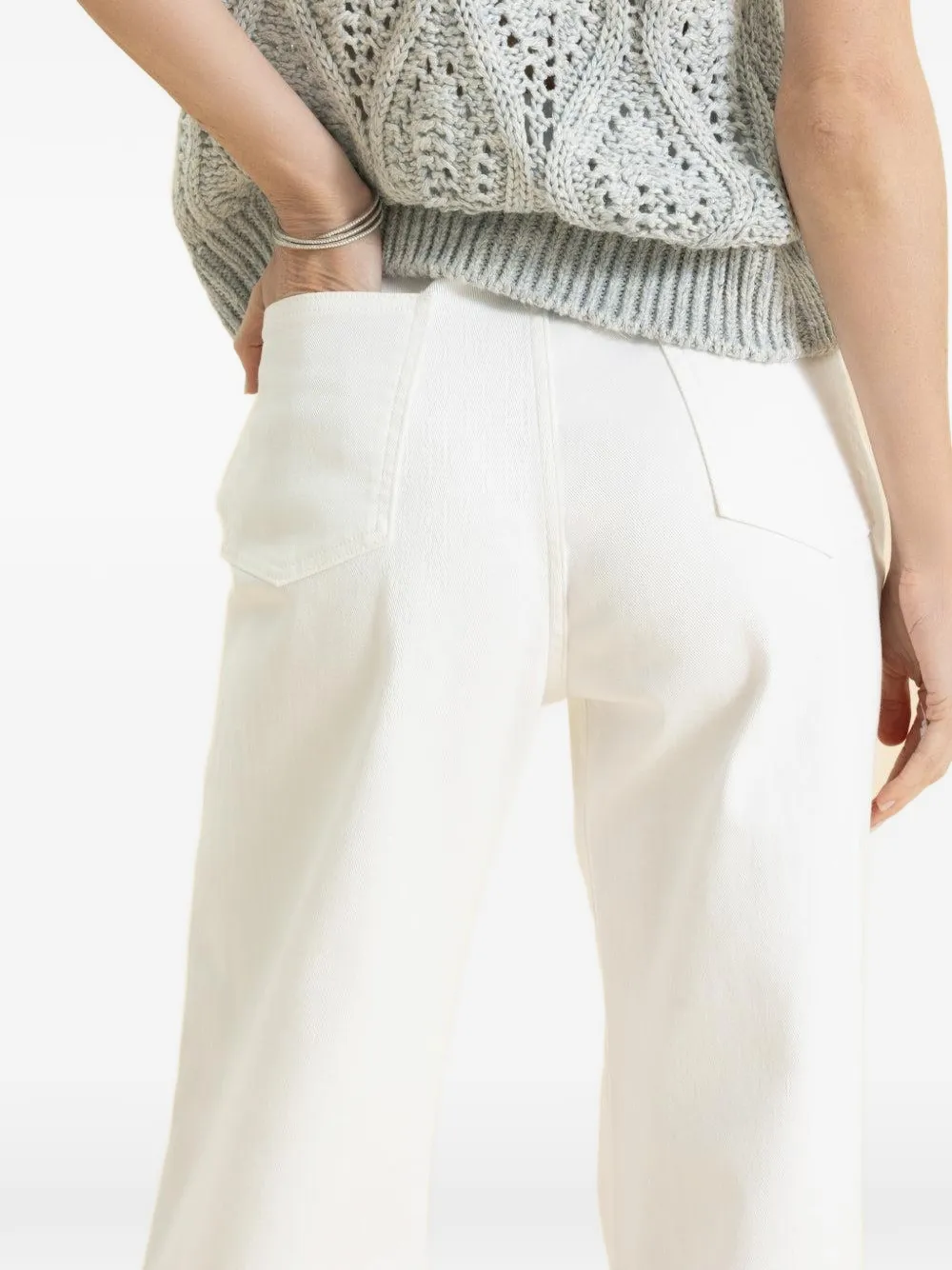 Eleventy Jeans met riemlussen Wit
