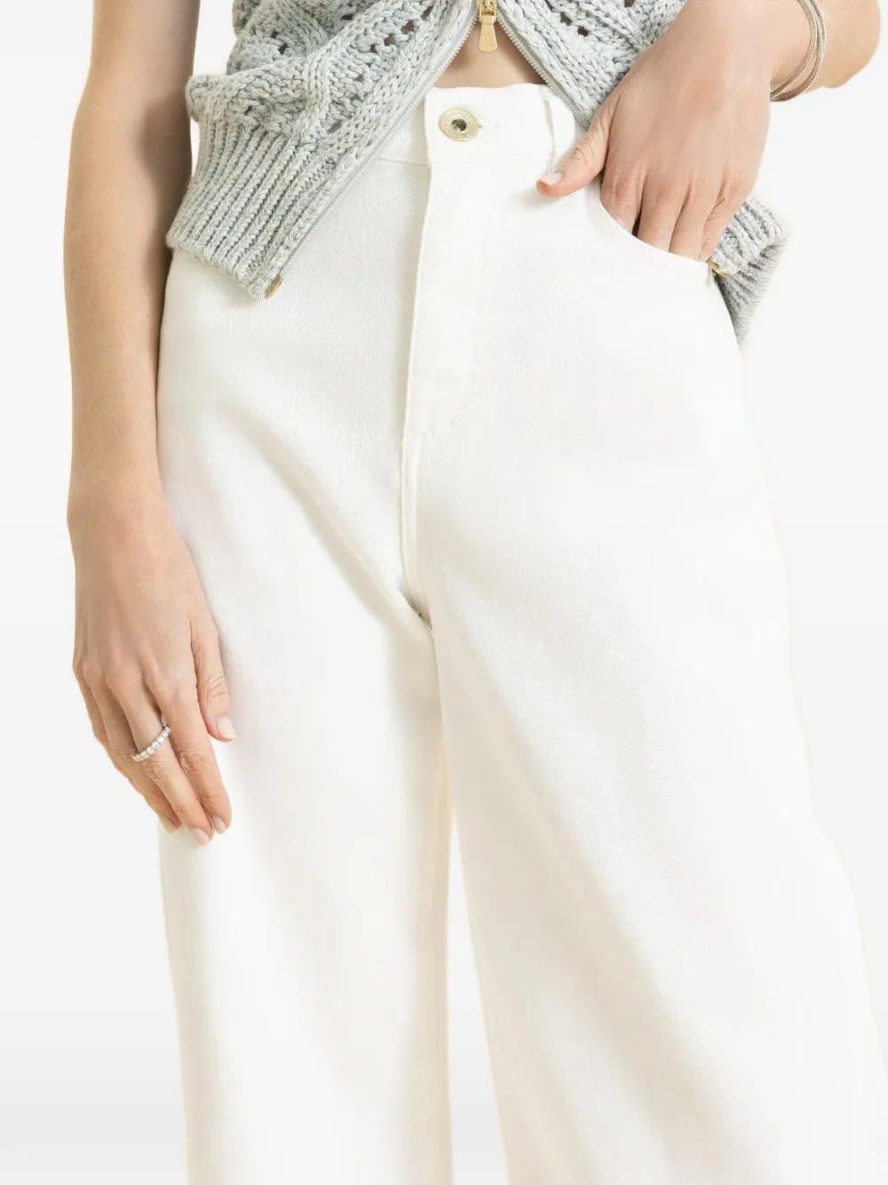 Eleventy Jeans met riemlussen Wit