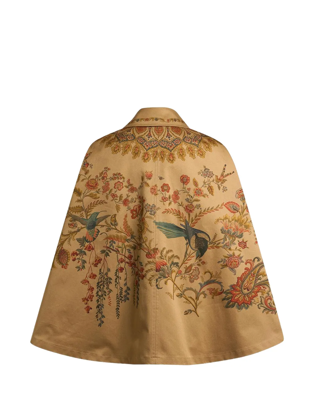  Etro Belted Print Cape Jacket - Brown 