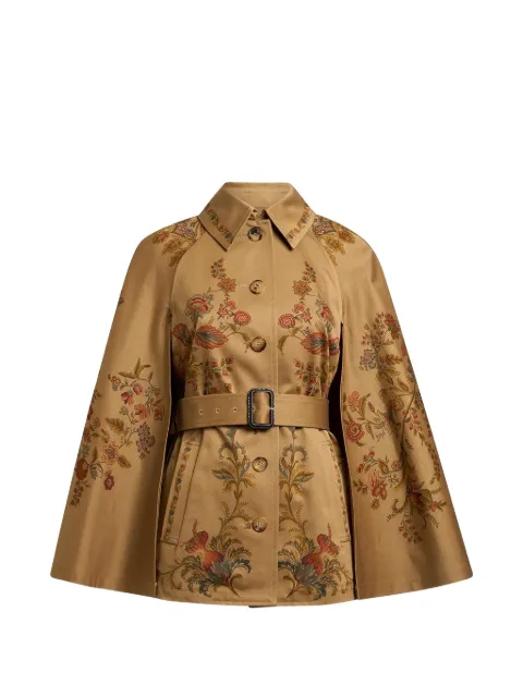 ETRO belted print cape jacket