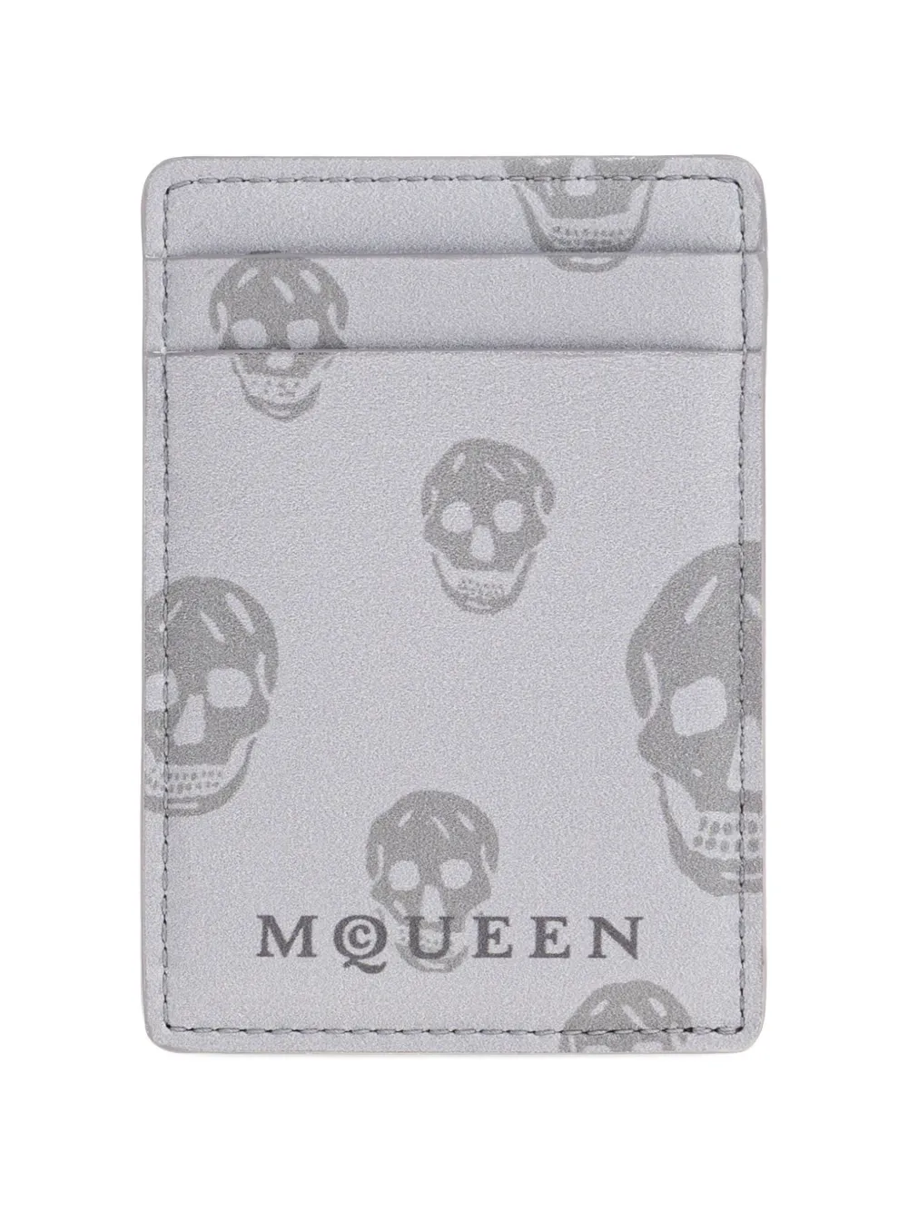 Alexander McQueen skull print cardholder - Grigio