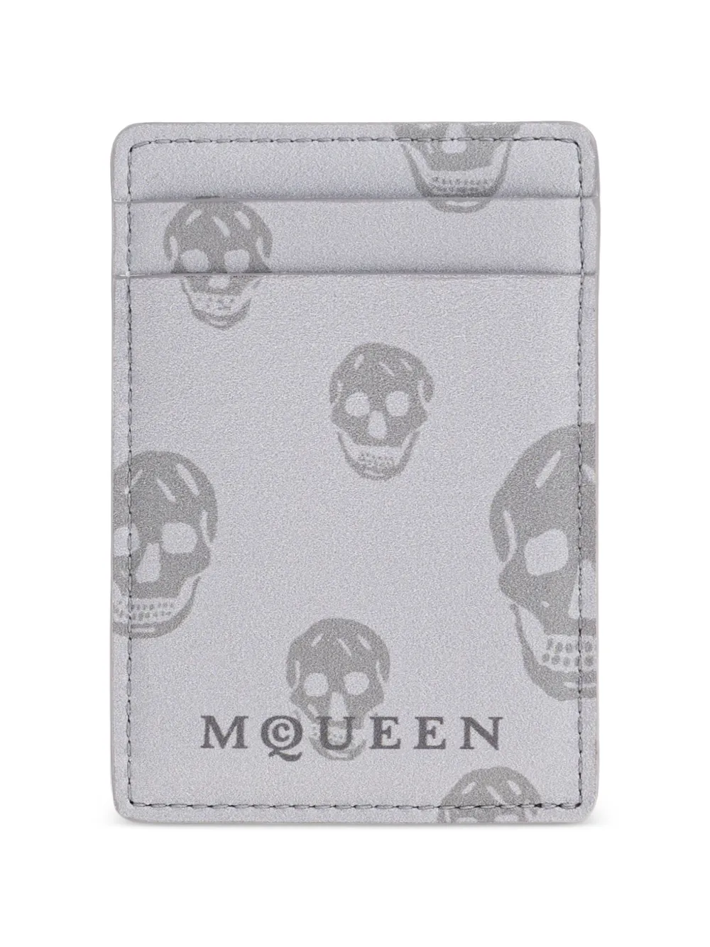 Alexander McQueen skull print cardholder - Grigio