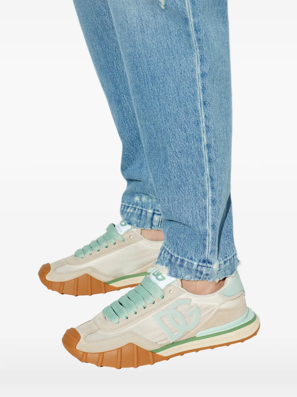 Dolce & Gabbana logo laces trainers Beige