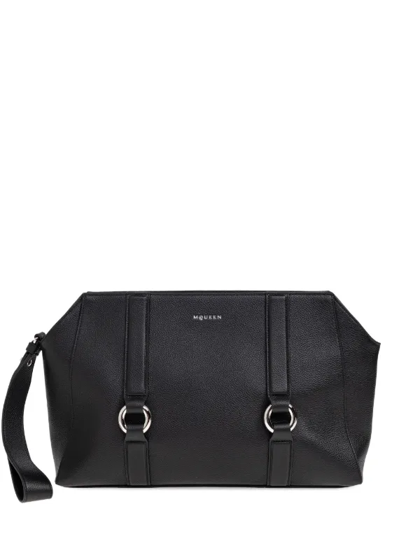 Alexander McQueen リングディテール クラッチバッグ | ブラック 