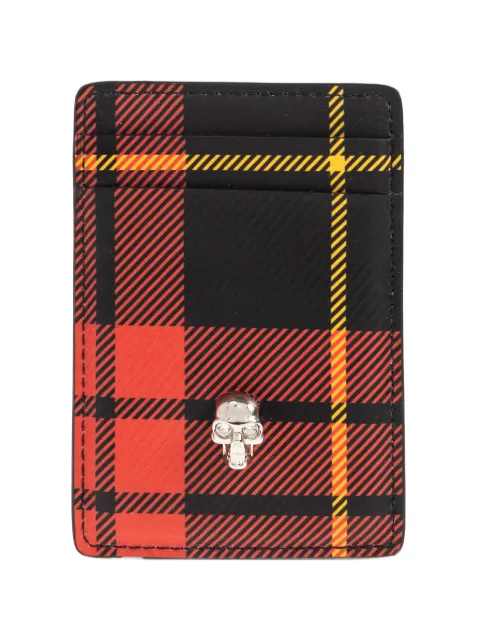 Alexander McQueen Tartan-pattern magnetic cardholder