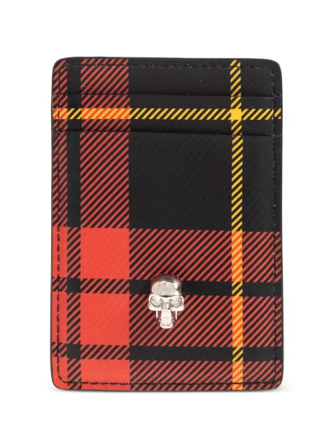 Alexander McQueen Tartan-pattern magnetic cardholder