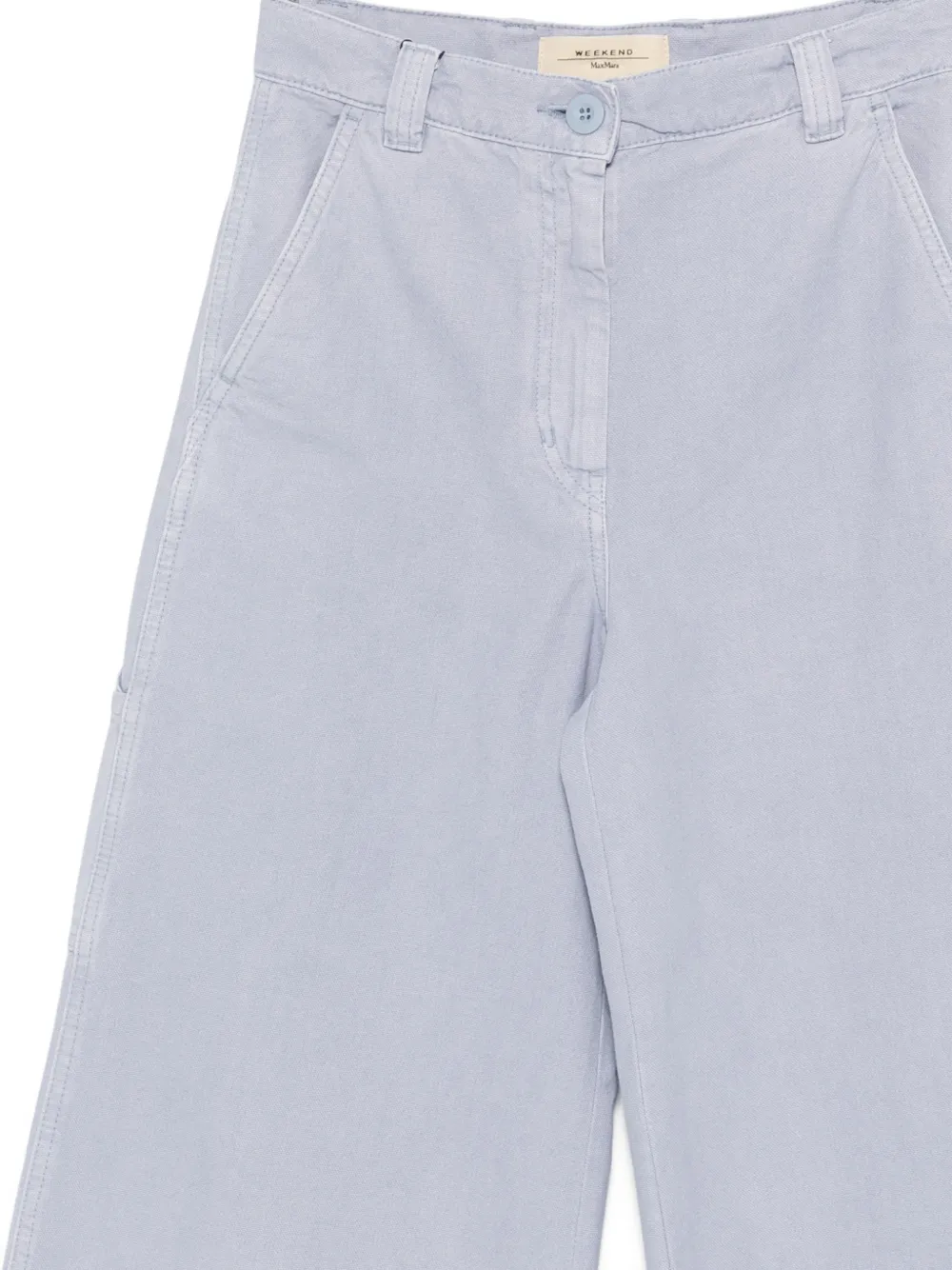  Weekend Max Mara Wide-leg Buttoned Trousers - Blue 