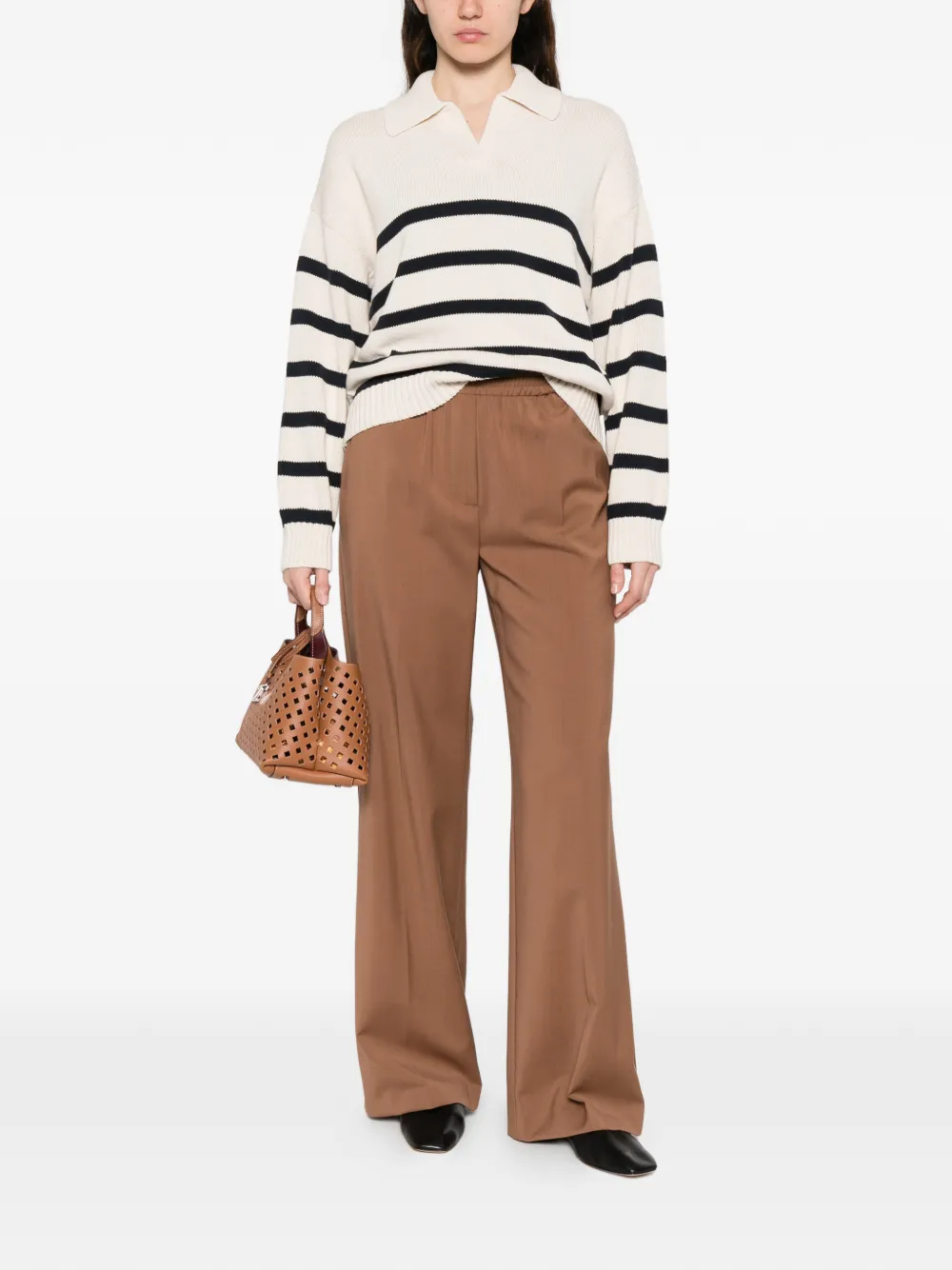 Elasticated Wide-Leg Trousers