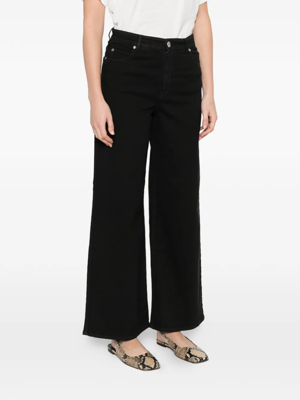  Weekend Max Mara Wide-leg Five-pockets Trousers - Black 