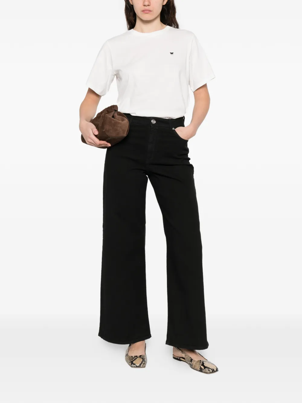  Weekend Max Mara Wide-leg Five-pockets Trousers - Black 