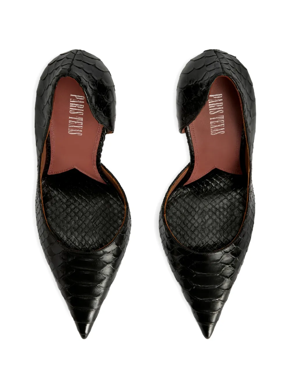Paris Texas Vera snakeskin point-toe pumps Zwart