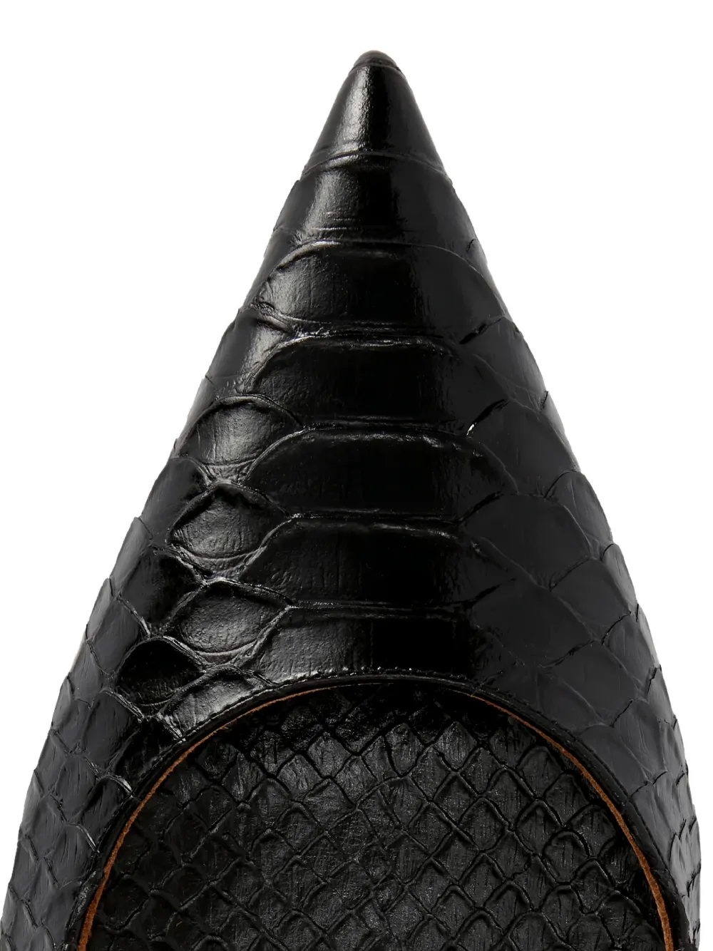 Paris Texas Vera snakeskin point-toe pumps Zwart