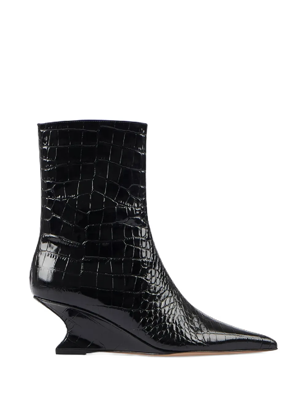 Paris Texas Nina crocodile-effect pointed boots Zwart