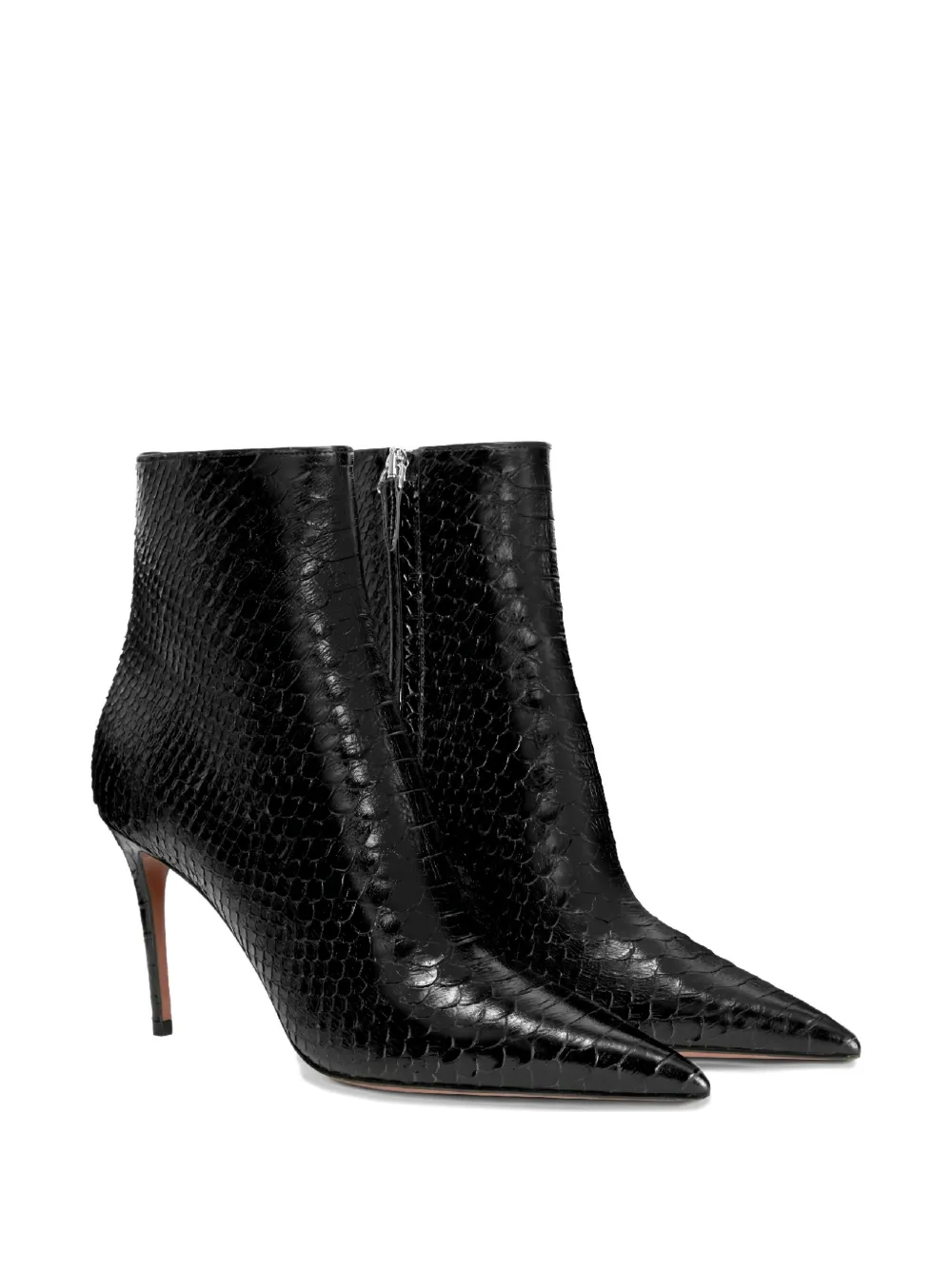 Paris Texas Vera stiletto laarzen met slangenleer-effect Zwart