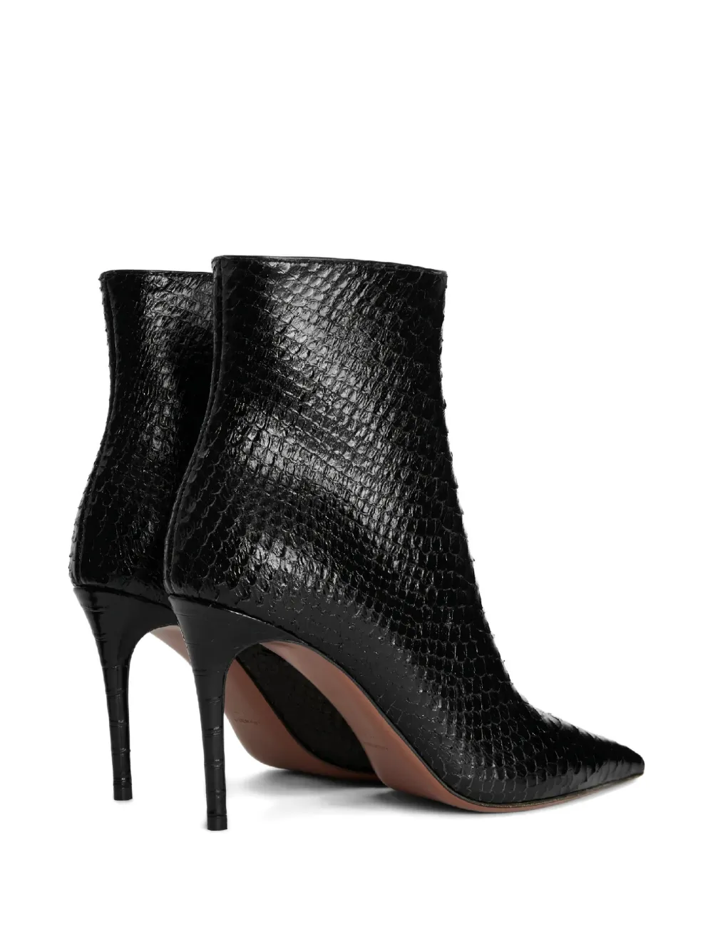 Paris Texas Vera stiletto laarzen met slangenleer-effect Zwart