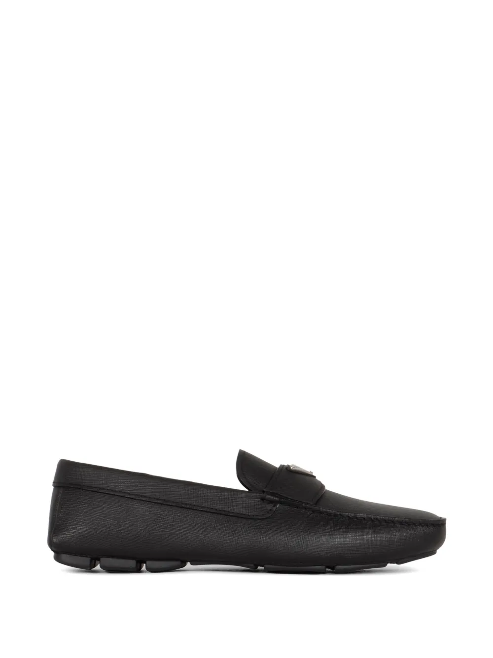 Prada triangle-logo leather loafers - Nero
