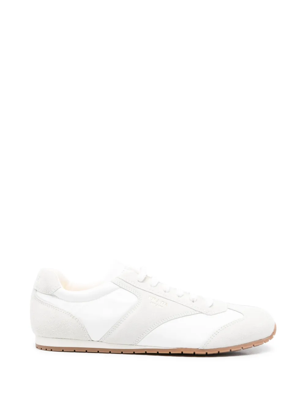 Prada lace-up logo-detail sneakers - Bianco