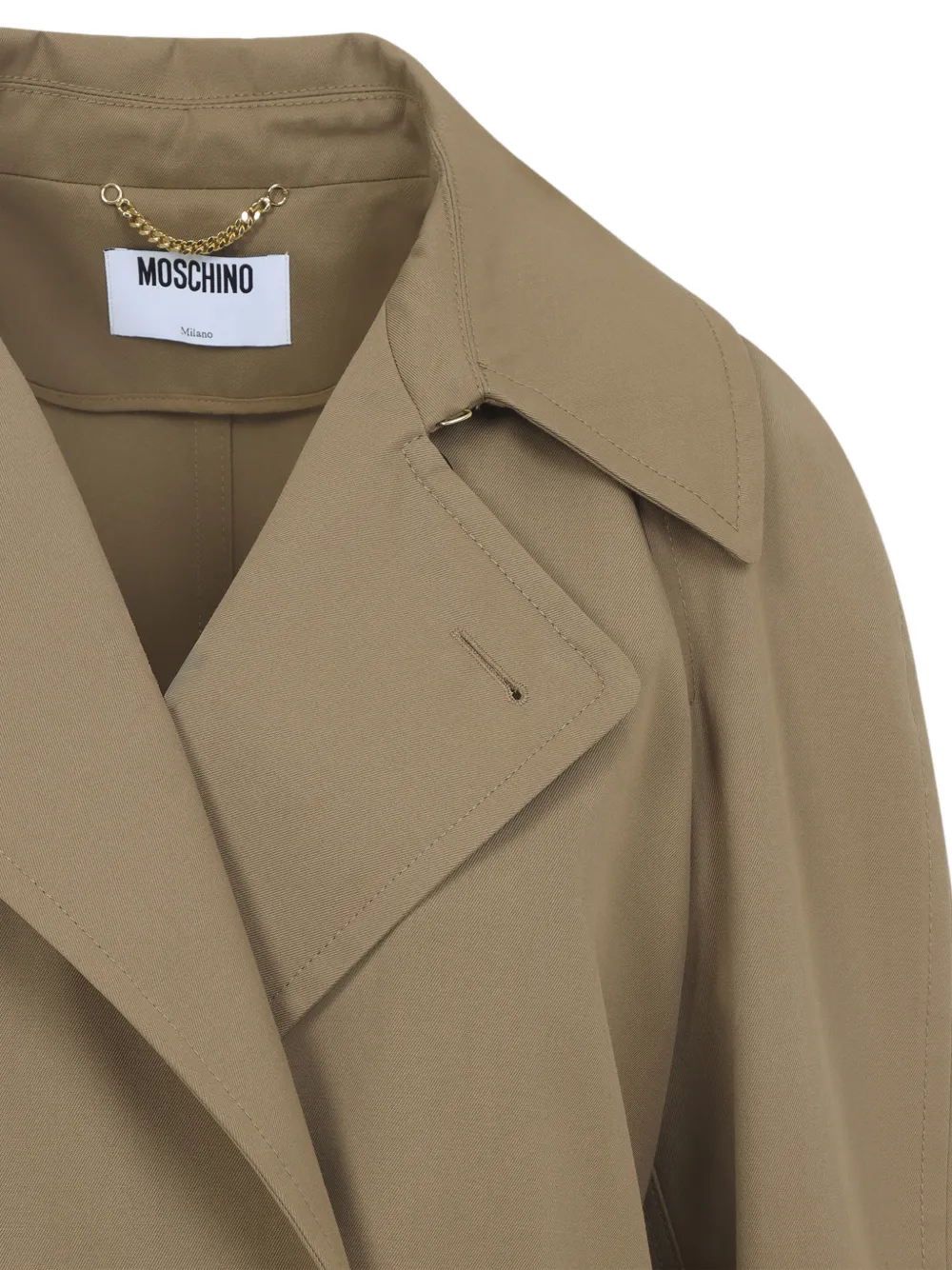  Moschino Belt Buckled Coat - Brown 